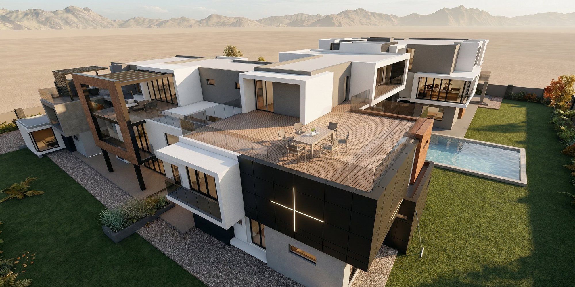 KNE Residence — rear deck and entertainment terrace