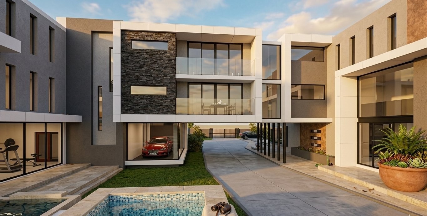 KNE Residence — courtyard and pool court